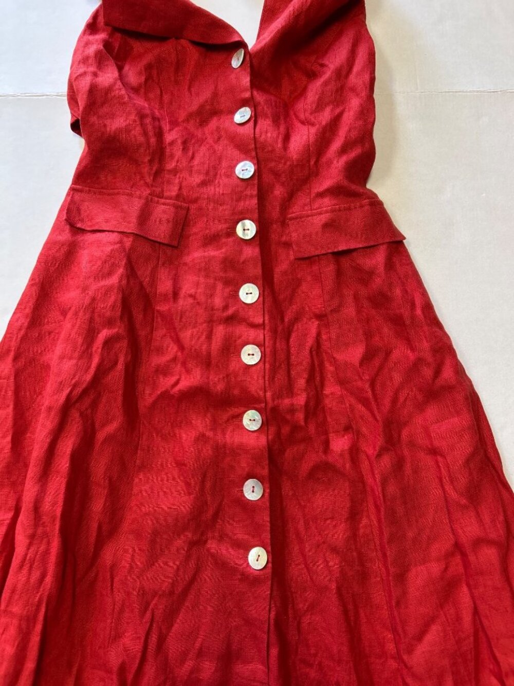 REFORMATION Masha Linen Dress Sundried Tomato Size 8 NWT - Picture 4 of 10